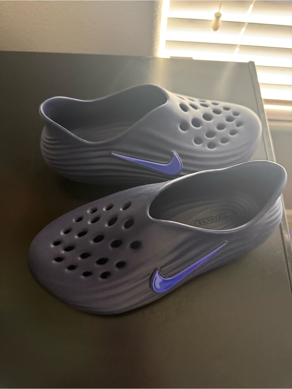 Nike Kids Purple Slip-On Water Shoes with Perforated Upper